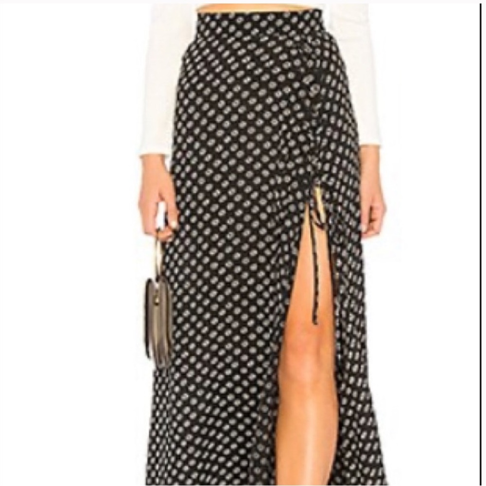 Flynn Skye Black and White Patterned Maxi Skirt